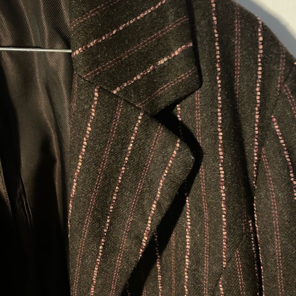 Women's Brown Striped Blazer - Picture 4 of 5